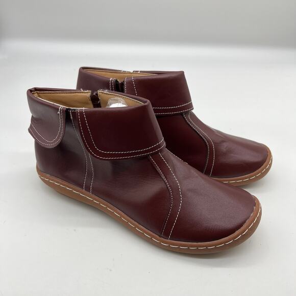 Fashion Womens Ankle Boot Comfortable Slip On Flat Booties Red Size 9.5US / 41CN - Picture 2 of 14